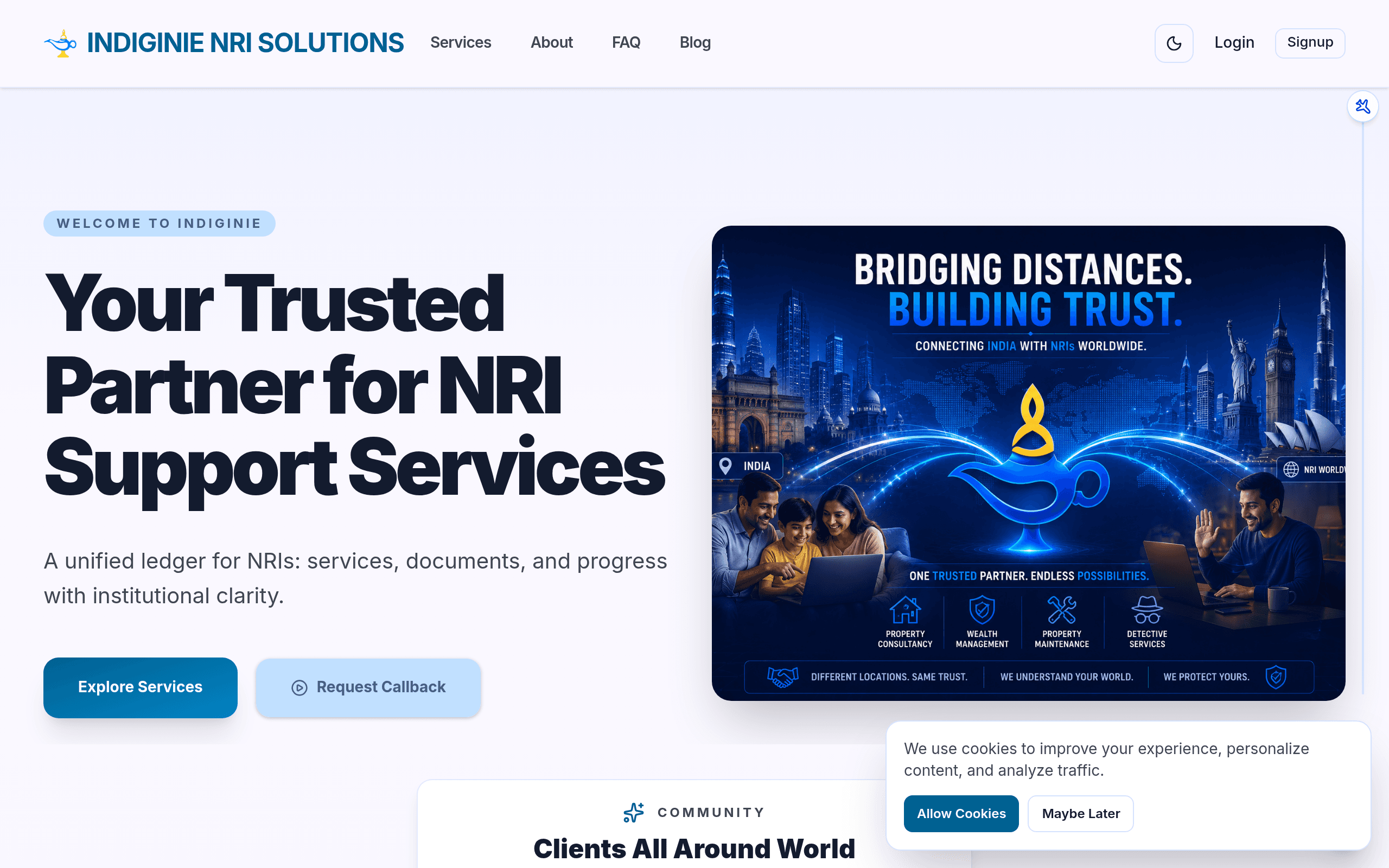 Indiginie website preview
